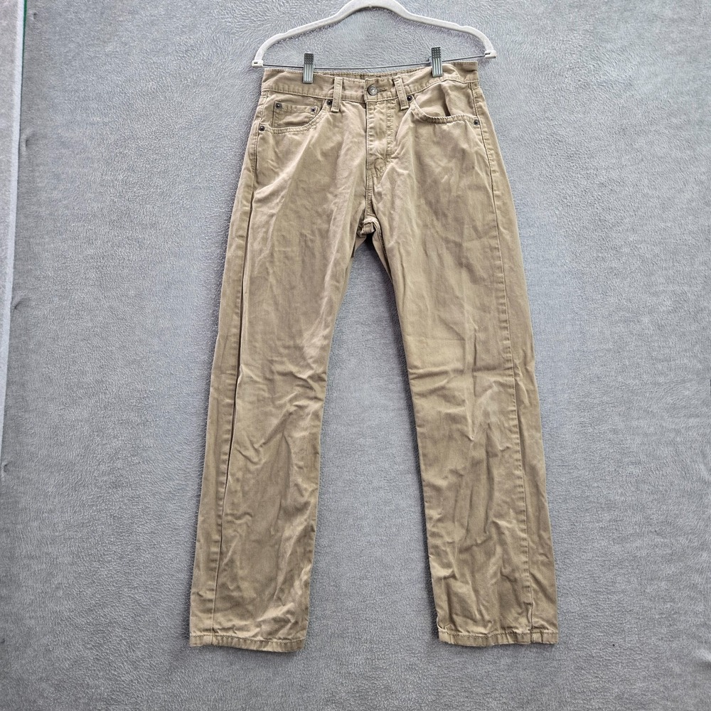 Levi's 505 Men Jeans 30x30 Beige Denim Straight Mid Rise Regular Fit